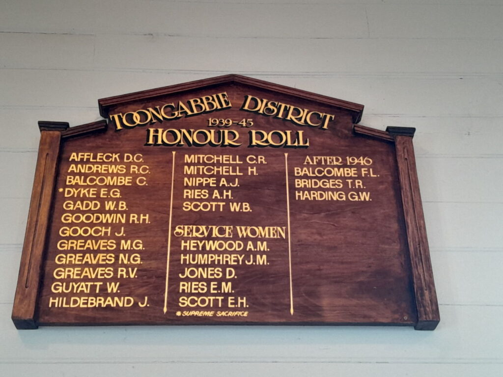 Honour boards in Toongabbie Mechanics Institute Hall (Victoria)