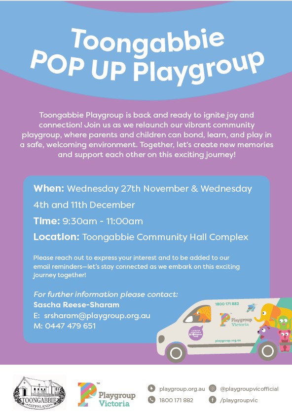 Toongabbie Victoria Playgroup Pop-up sessions