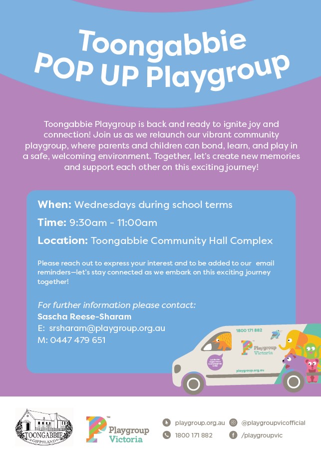 Flyer or Toongabbie playgroup.