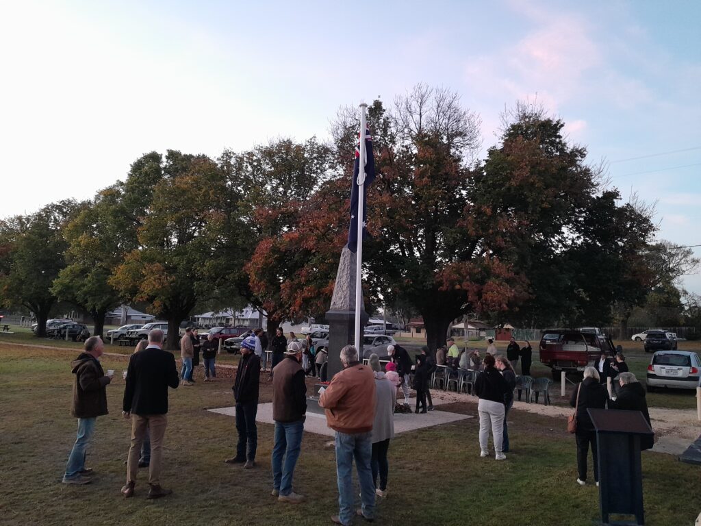 People standing at the cenotaph